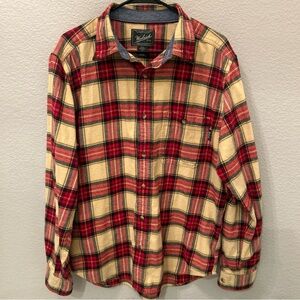 Vtg Woolrich Plaid Flannel Button Up Shirt Men’s L Christmas Holiday Lumberjack